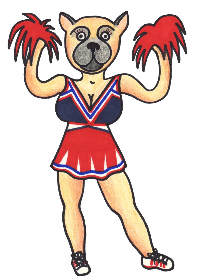french bulldog cheerleader